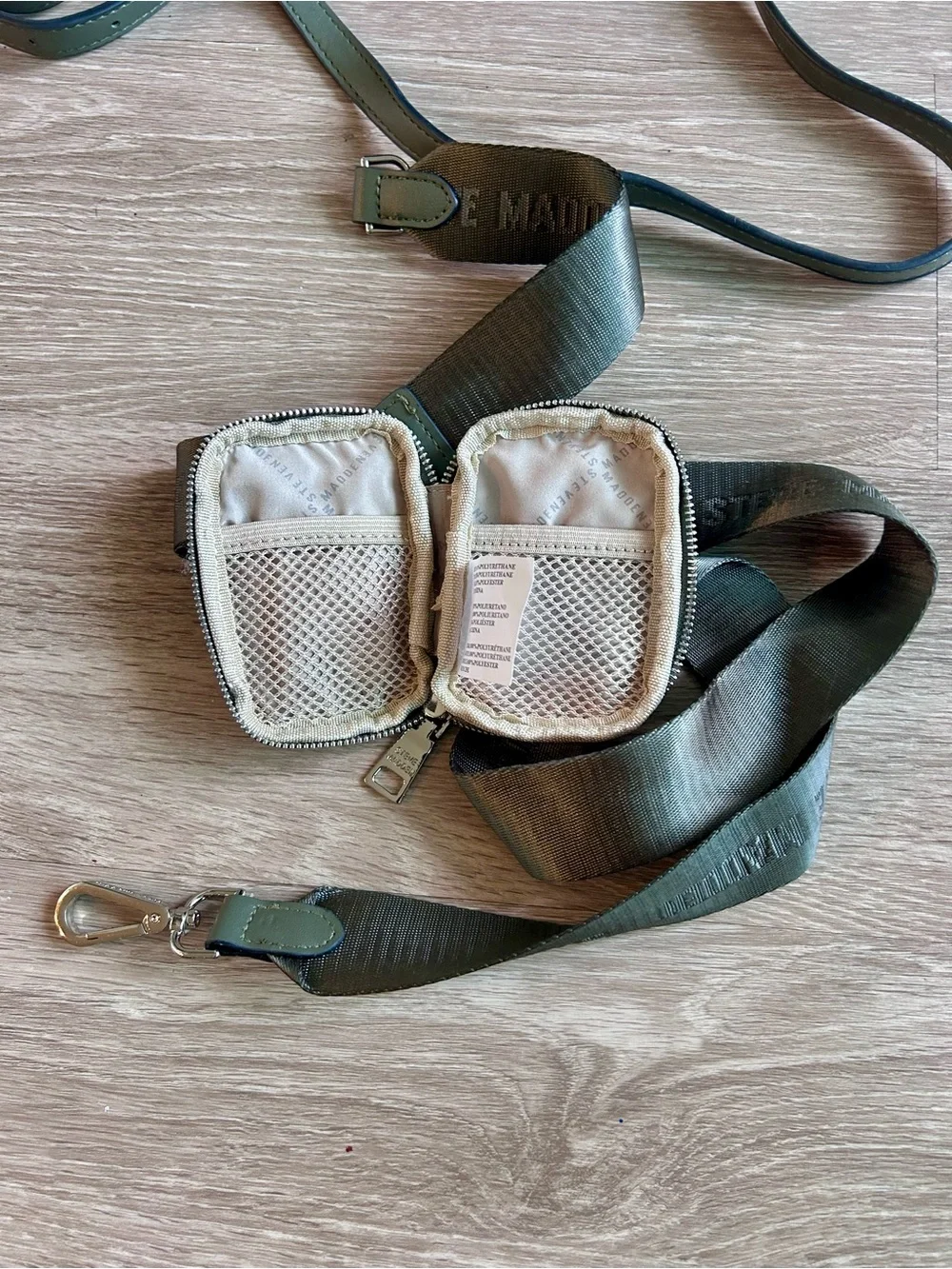 Steve Madden Bevelyn Satchel Crossbody Bag Olive Green w/ Pouch